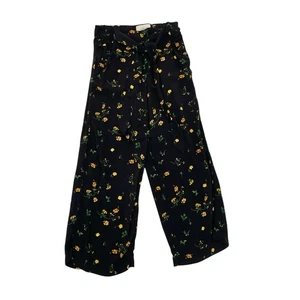 ARITZIA Floral Crepe Wide-Leg Crop Culotte Pull-On Hose schwarz Gr. XS - Bild 1 von 6
