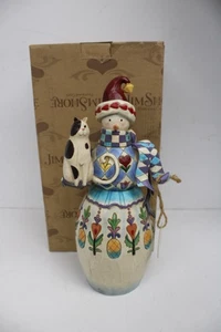Jim Shore Heartwood Creek Winter's Friend #112244 Snowman With Cat With Box 2003 - Picture 1 of 10
