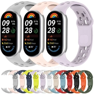 Silicone Bracelet Strap Band For Xiaomi Mi Band 8/9/10 NFC Breathable Wristband - Picture 1 of 60
