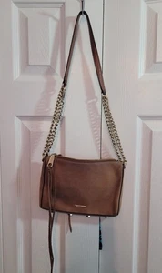 Rebecca Minkoff Camel Pebbled Leather Crossbody Bag Chain Handle Pre Owned Cond - Bild 1 von 14