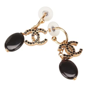 CHANEL COCO Mark Strass Swing Hoop Pierce Damen 【Gebraucht】 - Bild 1 von 7