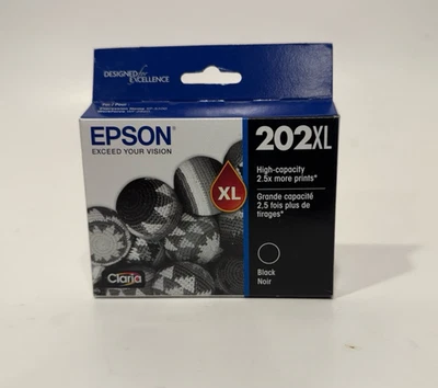 Epson 202XL Black Ink Cartridge High Capacity Genuine Factory Sealed New - Image 1 of 4