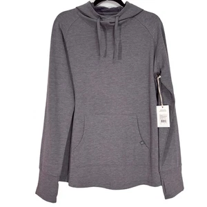 Free Fly Bamboo Fleece Pullover Felpa con Cappuccio Heather Navy Taupe Donna XL NUOVO CON ETICHETTE - Foto 1 di 14
