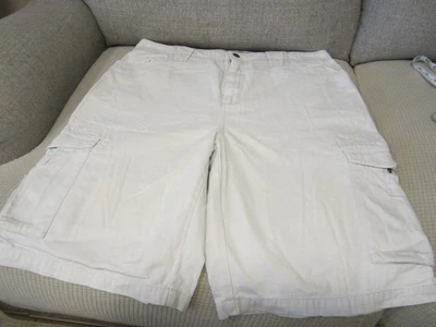ANCHOR BLUE CARGO SHORTS SIZE 34" PREMIUM COTTON VINTAGE IVORY 7 POCKETS - Image 1 of 4