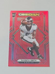 2021 Obsidian DeVonta Smith RC Electric Etch Red Flood /26 Philadelphia Eagles - Bild 1 von 11