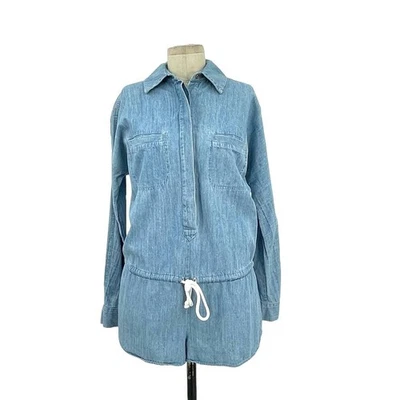 Mameluco Haute Hippie Denim Cambray Manga Larga Talla XS Foto 1 de 4