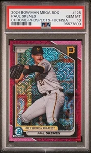 2024 Bowman Chrome Mega Box Fuchsia Refractor Paul Skenes RC /299 PSA 10 - Bild 1 von 3