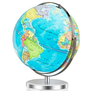 Herramienta educativa cartografía mapa giratorio mundo iluminado 13" 720° con luz LED - Imagen 1 de 6