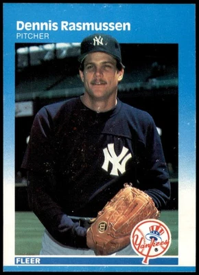 Dennis Rasmussen New York Yankees 1987 Fleer #110 MLB Baseball Card - Image 1 of 2