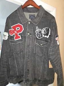 CHAQUETA VAQUERA POLO RALPH LAUREN NUEVA PARA HOMBRE NEGRA ENVEJECIDA 4XB PARCHES 1/1 - Imagen 1 de 2