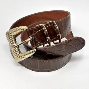 Cinturón de cuero de cocodrilo DONNA KARAN talla L - Imagen 1 de 6