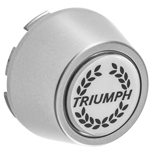 Triumph Spitfire, TR2 > TR6, , tappo mozzo, plastica, argento, 61 mm, logo Triumph - Foto 1 di 4