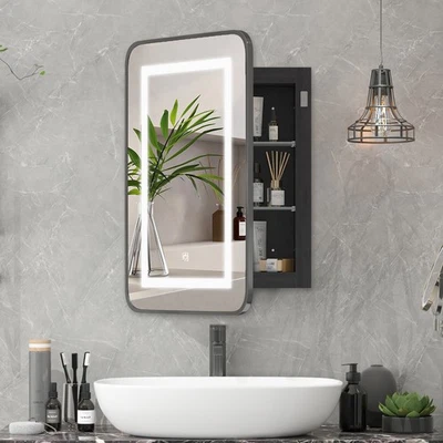 Espejo botiquín empotrado 3 colores LED botiquín para baño iluminado Foto 1 de 4