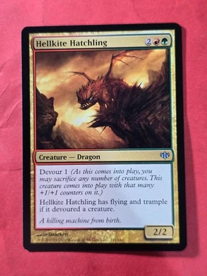 2009 Magic The Gathering Conflux #111 Hellkite Hatchling, UC, NF, cd6 - Image 1 of 3