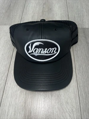 Sombrero Supreme X Vanson Cuero Malla Trasera 6 Paneles Negro Foto 1 de 3