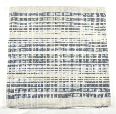 Pottery Barn SAMPLE Outdoor Pillow Cover 20x20 Blue Horizontal Stripe Textured - Image 1 of 4