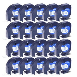 Nastro per etichette in plastica nero su bianco 20PacK 12 mm compatibile DYMO LetraTag 91331 - Foto 1 di 12