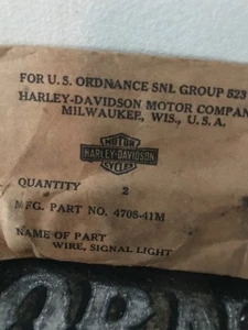 Harley NOS army flahead 45 wla wlc signal light wire - Picture 1 of 3
