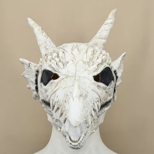 Cosplay Demon Skeleton Dinosaur White Dragon Masks Full Head Animals Mask Props - Picture 1 of 12