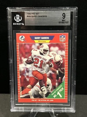 Juego profesional Barry Sanders #494 1989 (RC) (Beckett 9) Foto 1 de 3