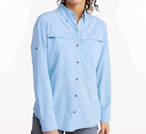 L.L. Bean Women's Long-Sleeve Tropicwear Shirt Light Blue Item ID 293298 - Picture 1 of 12