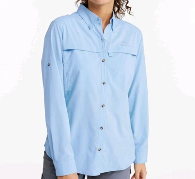 L.L. Bean Women's Long-Sleeve Tropicwear Shirt Light Blue Item ID 293298 - Image 1 of 4