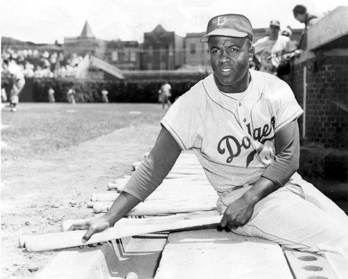 Brooklyn Dodgers Jackie Robinson at Wrigley Field June 6, 1954 Photo - Image 1 of 1