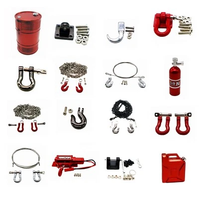 Metal Tow Trailer Chain Hook Shackles Mini Fuel Tank Oil Drum 1:10 Crawler Car - Image 1 of 4
