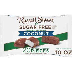 Caramelo de chocolate con coco sin azúcar Russell Stover, 10 oz. bolsa (20 piezas) - Imagen 1 de 9