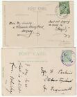 1906/12 Devon X 2 Stoke In Teignhead Teignmouth Violet & Black Rubber Postmarks