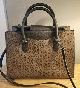 Auténtico Bolso de Mano Guess Tamaño Mediano Cartera Bandolera Marrón - Imagen 1 de 7