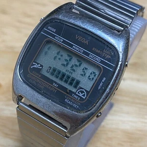 VTG Vega Mitsubishi Mens Stretch Digital Quartz Chrono Quartz Watch~New Battery - Picture 1 of 5