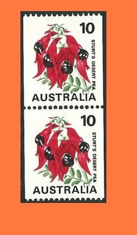 1975 Sturt's Desert Pea 10c Coil Pair  MNH Cover