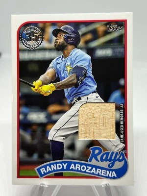 2024 Topps Randy Arozarena 1989 Topps Baseball Bat Relic Game Used #89BR-RA Rays - Image 1 of 2