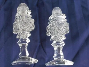 Salero y pimentero diamante vidrio cortado a mano DE COLECCIÓN - Imagen 1 de 14