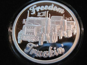 2022 FREEDOM TRUCKIN PROOF MEDALLION SILVER SHIELD - Picture 1 of 4