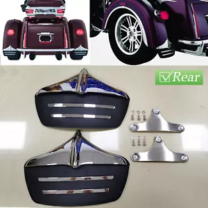 Rear Fender Accents Mud Flaps For Harley Trike Tri Glide Ultra FLHTCUTG 11-23 22 - Picture 1 of 12
