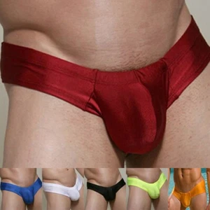 Mens Bulge Pouch Underwear Briefs Breathable Tangas Bikini Thong Swimwear Shorts - Picture 1 of 27