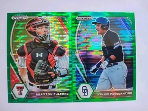 Lotto 2 Carte Baseball Panini Prizm Draft Picks 2021 Pulsar Prizm Verde - Foto 1 di 5
