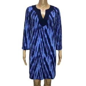 MICHAEL Michael Kors Crew Blue Shift Dress 3/4 Sleeves Size Small  - Picture 1 of 7
