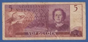 NETHERLANDS NEW GUINEA -- 5 GULDEN ( 8.12.1954 ) -- FINE -- PICK 13a . - Bild 1 von 2