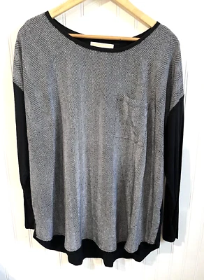 Camisa Michael Michael Kors Mujer 2x Negra Blanca Manga Larga Bolsillo Frontal Foto 1 de 4