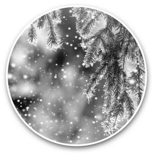 2 x Vinyl Stickers 7.5cm (bw) - Pine Tree Snow Christmas Fun #38566 - Afbeelding 1 van 9