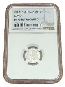 Australia 2002P Platinum 1/10 oz $15 NGC PF70UC Koala - Picture 1 of 2