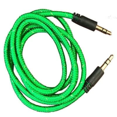 Green For 3FT 3.5mm AUX Cord Male to Male Audio  Stereo Cable for Car /Cellphons - Image 1 of 4