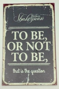 William Shakespeare Sign Wood MDF Wall Decoration Sign 7" x 11" with Rustic Side - Picture 1 of 2