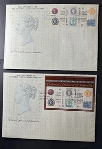 AUSTRALIA 1990 2 HUGE FDC'S STAMP ON STAMP 150TH ANNIV STAMPS ON STAMPS 19768 - Picture 1 of 1