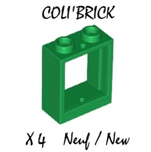 Lego 60592 - 4x Fenêtre / Window 1x2x2 Flat front - Vert / Green - NEUF - Bild 1 von 1