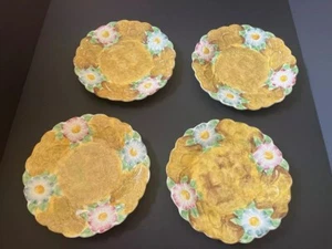 4 James Kent Ltd. Fenton England Majolica Floral Salad Plates - Picture 1 of 3