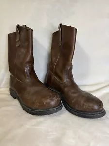 RED WING PECOS Vintage Stiefel Braun 2231 Stahlkappe Arbeitsstiefel 9D Hergestellt in den USA LESEN - Bild 1 von 16